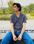 JACQUARD BUTTONDOWN SAFARI SHIRT